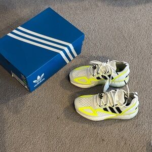 Adidas Sneakers zx 2k boost J - White and Neon Yellow